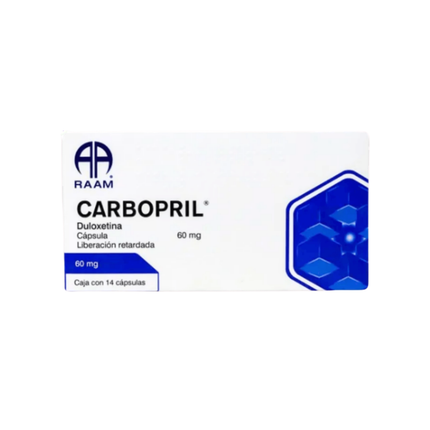Duloxetina Carbopril 60mg 14 Capsulas de Liberación Retardada RAAM