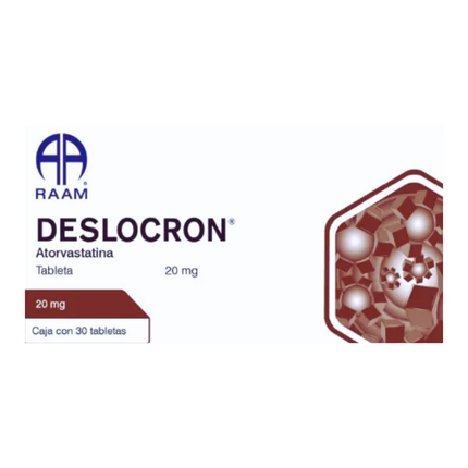 Deslocron (Atorvastatina) 20mg Caja con 30 Tabletas