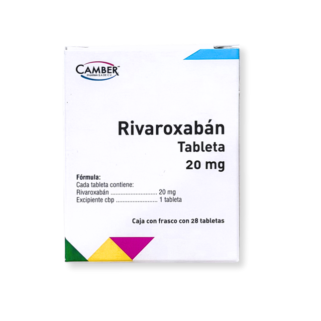 Rivaroxabán 20 mg Caja Con 28 Tabletas Camber Pharma