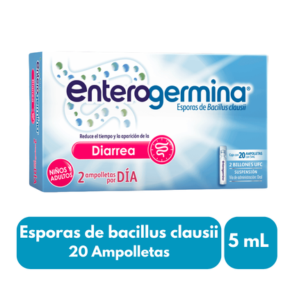 Enterogermina (Esporas de Bacillus Clausii) 2 Billones UFC Oral Caja con 20 Ampolletas de 5mL