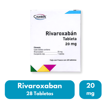 Rivaroxabán 20 mg Caja Con 28 Tabletas Camber Pharma