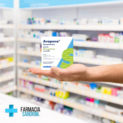 Avapena (Cloropiramina) Solución 20mg/2ml Inyectable Caja con 5 Ampolletas