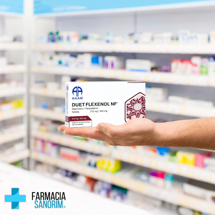 Duet Flexenol NF (Naproxeno/Paracetamol) 275mg/300mg Caja con 20 Tabletas