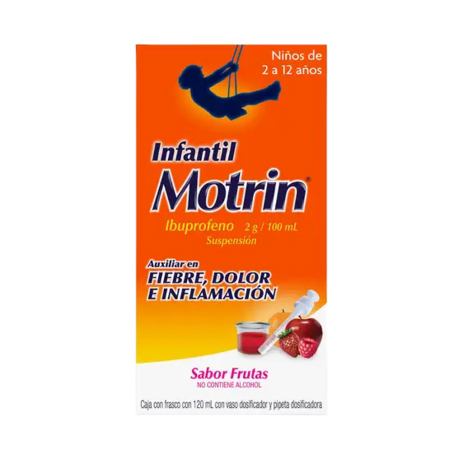 Motrin Infantil (Ibuprofeno) 2 g / 100 mL Caja con Frasco  con 120 mL