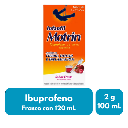Motrin Infantil (Ibuprofeno) 2 g / 100 mL Caja con Frasco  con 120 mL