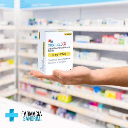 Xigduo XR (Dapagliflozina/metformina) 10mg/1000mg Caja con 28 Tabletas Astra Zeneca