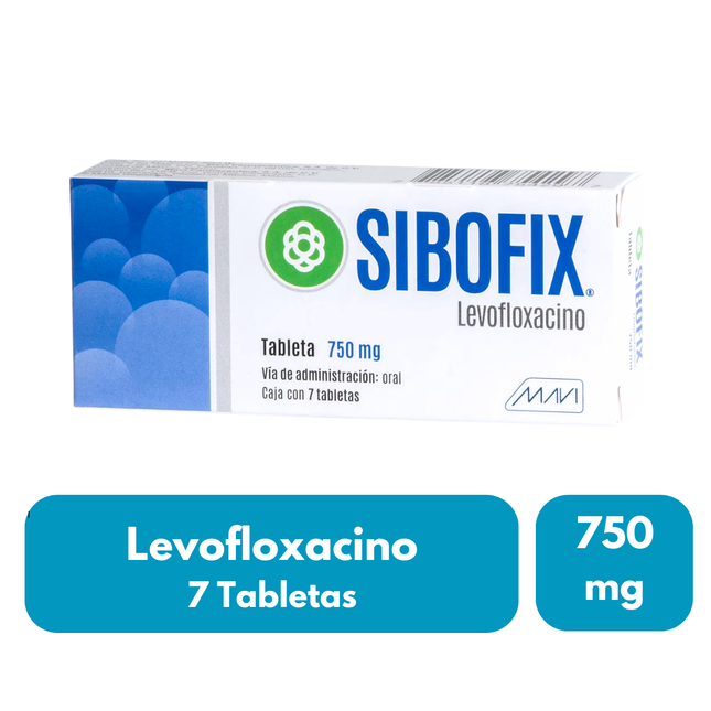 Sibofix  (Levofloxacino) 750 mg Caja con 7 Tabletas Mavi
