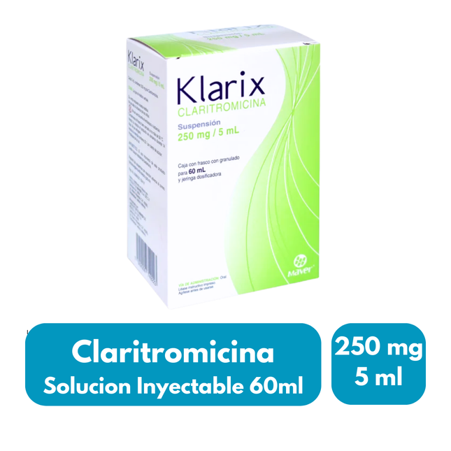 Klarix (Claritromicina) 250 mg 60 ml Suspension Maver
