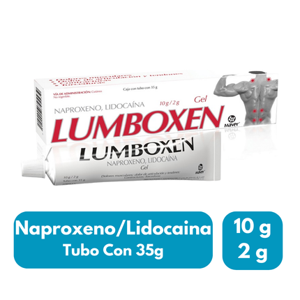 Lumboxen (Naproxeno / Lidocaína) 10 g / 2 g Gel en tubo con 35 g | Maver Laboratorios