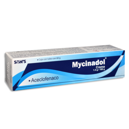 Mycinadol (Aceclofenaco) 1.5 g Tubo con  60 g de Crema Tópica