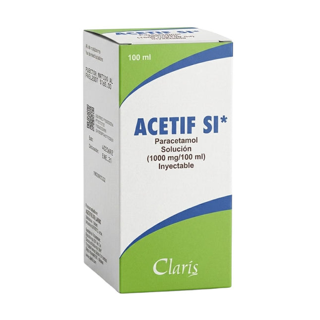 Acetif Si (Paracetamol) 1000 mg/100 ml Frasco con Solución Inyectable
