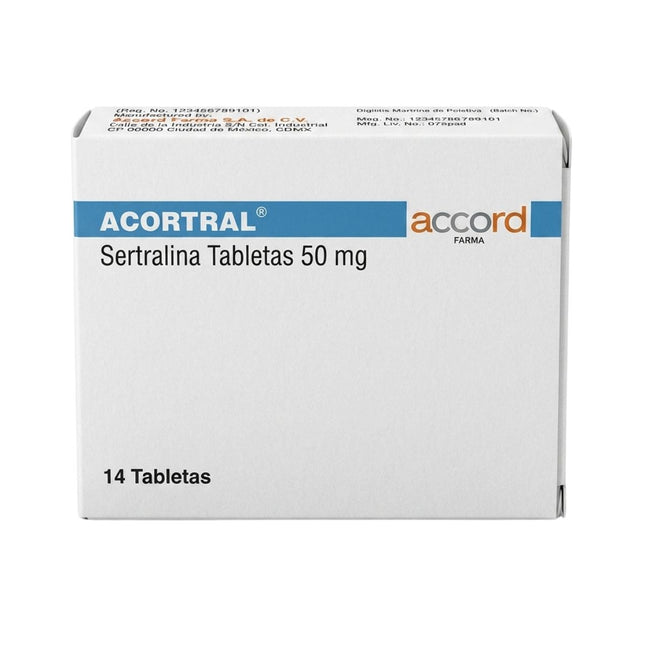 Acortral (Sertralina) 50 mg Caja con 14 Tabletas