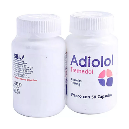 Adiolol (Tramadol) 100 mg Frasco con 50 Cápsulas Pack