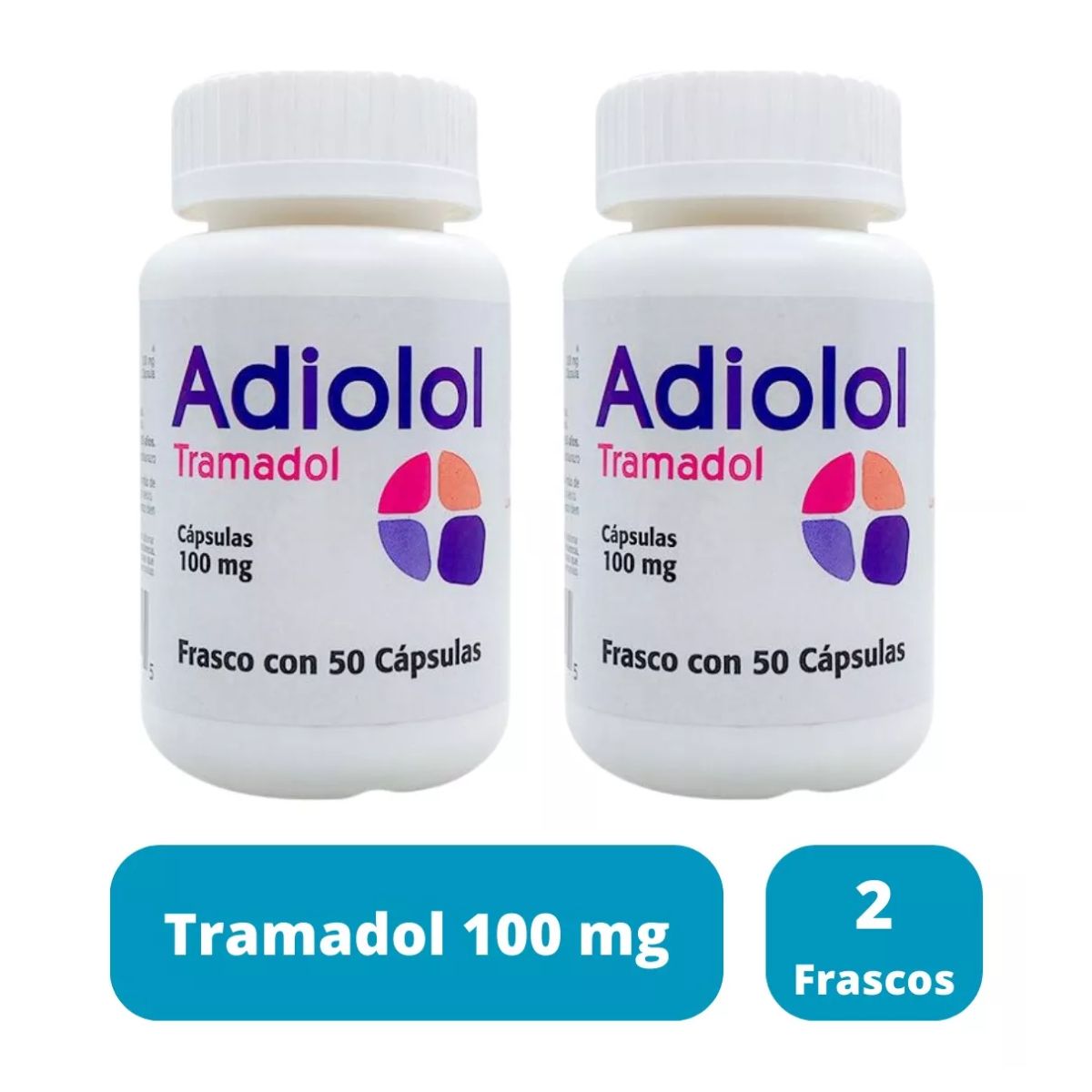 Adiolol (Tramadol) 100 mg Frasco con 50 Cápsulas Pack