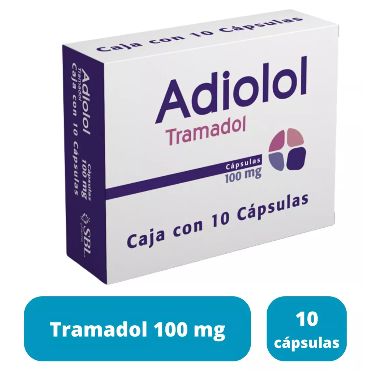 Adiolol (Tramadol) 100 mg Frasco con 10 Cápsulas