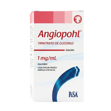 Angiopohl  (Trinitrato de Glicerilo) 1/mg/ml Solución Inyectable Ampolleta de 50 mL