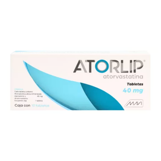 Atorlip  Atorvastatina 40 mg Caja con 10 Tabletas