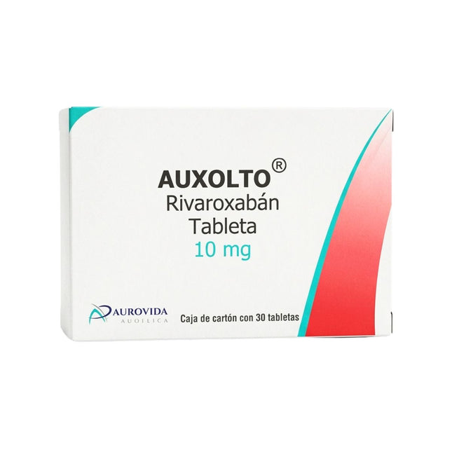 Auxolto (Rivaroxabán) 10 mg Caja con 30 Tabletas | Aurovida Farmacéutica