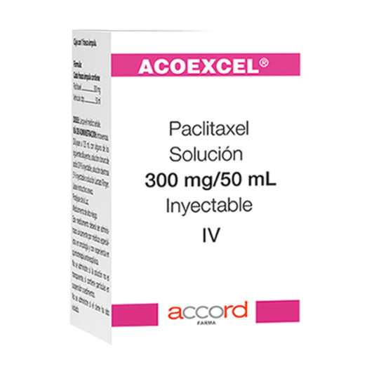 Acoexcel (Paclitaxel) 300 mg /5 mg Caja con Frasco Ampula Inyectable