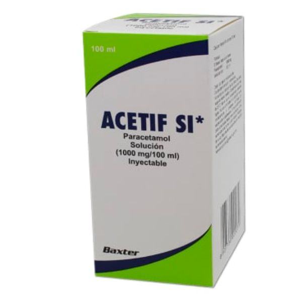 Acetif Si (Paracetamol) 1000 mg/100 ml Frasco con Solución Inyectable