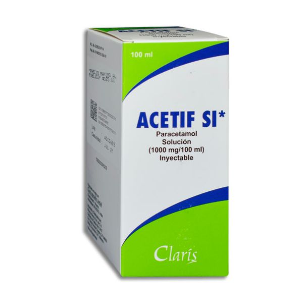 Acetif Si (Paracetamol) 1000 mg/100 ml Frasco con Solución Inyectable