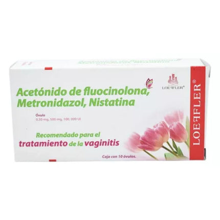 Acetonido De Fluocinolona Metronidazol Nistatina Caja con 10 Óvulos Loeffler