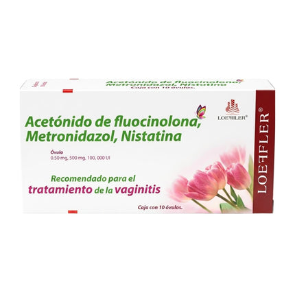 Acetonido De Fluocinolona Metronidazol Nistatina Caja con 10 Óvulos