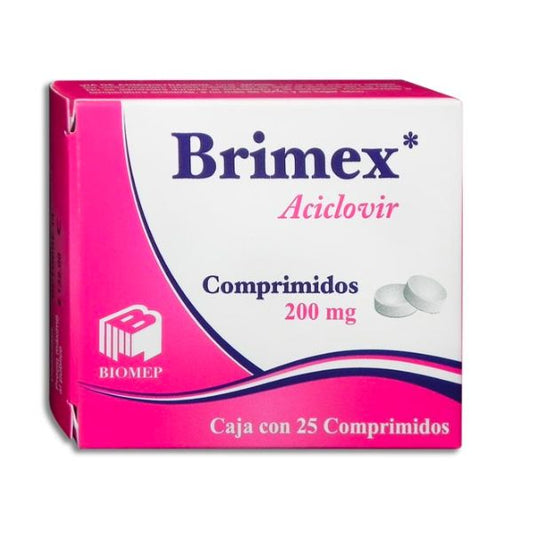 Brimex (Aciclovir) 200 mg Caja con 25 Tabletas