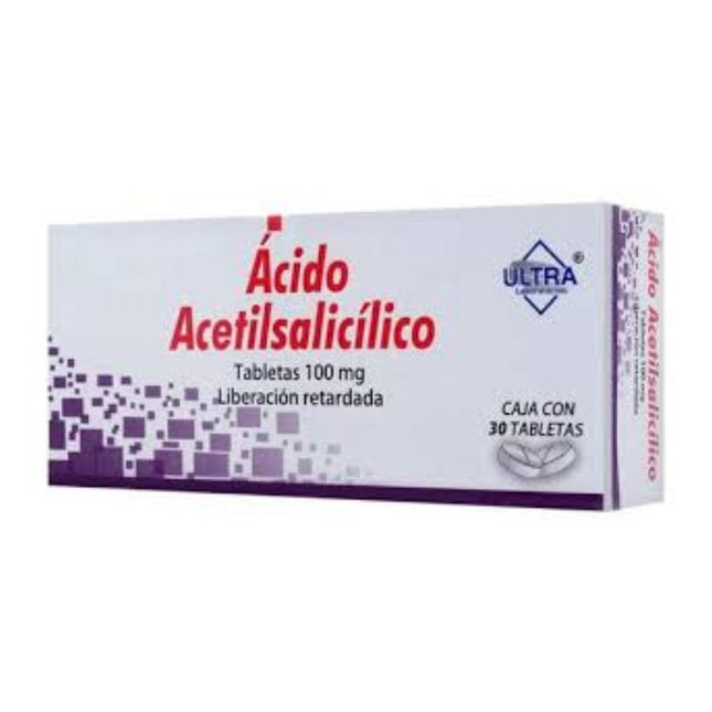 Acido Acetilsalicílico 100 mg LR Caja con 30 Tabletas