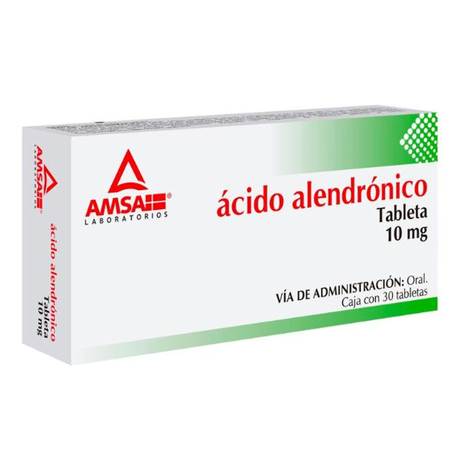 Ácido Alendrónico 10 mg Caja con 30 Tabletas
