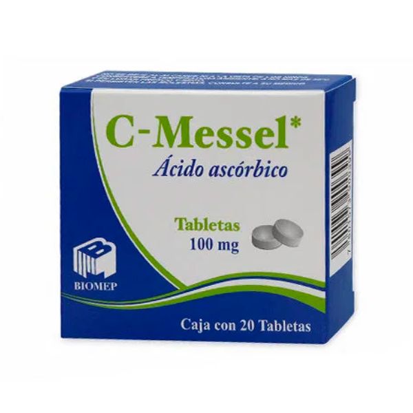 Ácido Ascorbico Tabletas 100 mg Caja con 20 Tabletas