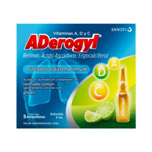 Aderogyl Caja con 5 Ampolletas Orales de 3 ml