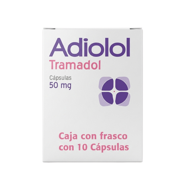 Adiolol (Tramadol) 50 mg Frasco con 10 Cápsulas