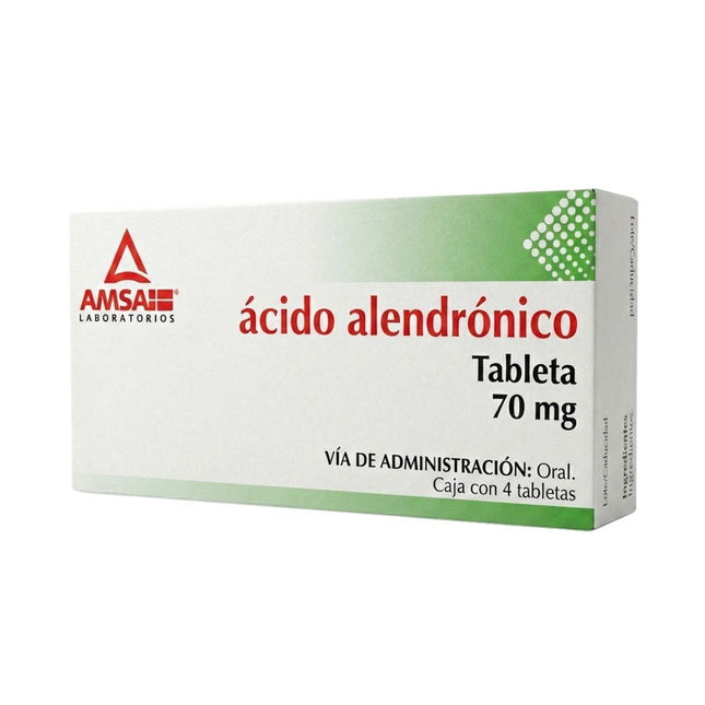 Ácido Alendrónico 70 mg Caja con 4 Tabletas