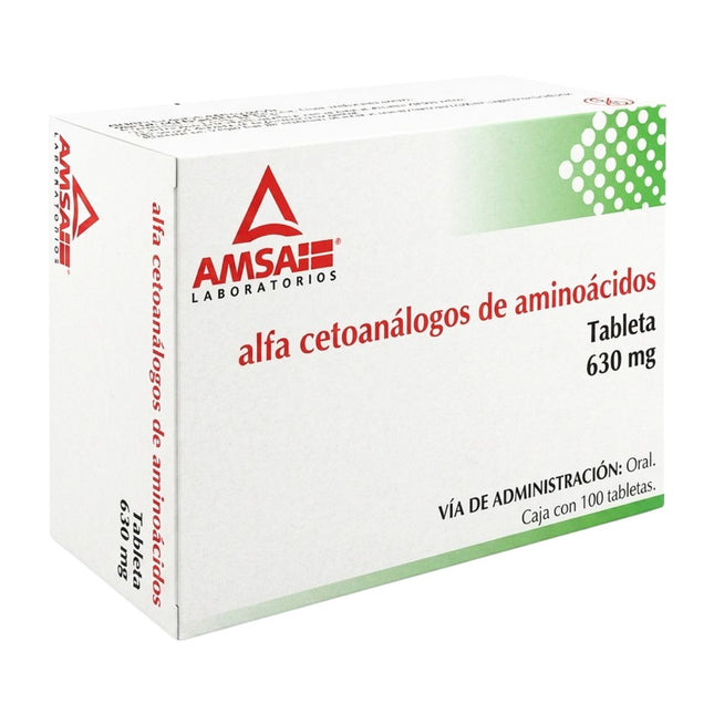 Alfa Cetoanálogos de aminoácidos 630 mg Caja con 100 Tabletas