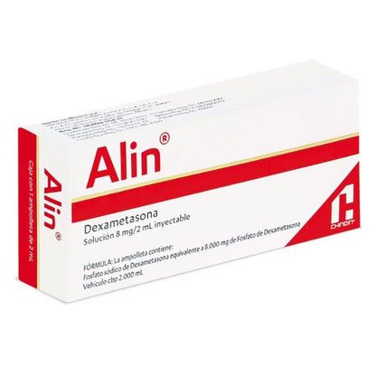 Alin (Dexametasona) 8 mg/ 2 ml Caja con 1 Ampolleta Inyectable