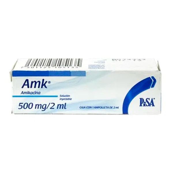 AMK (Amikacina) 500 mg/2 ml Solución 1 Ámpula inyectable