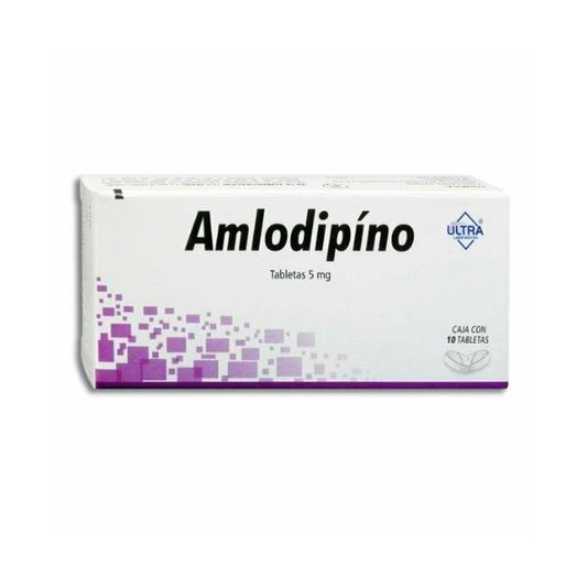 Amlodipino 5mg Caja con 10 Tabletas