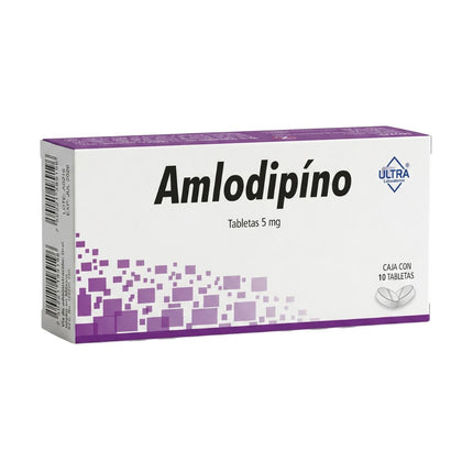 Amlodipino 5 mg Caja con 10 Tabletas