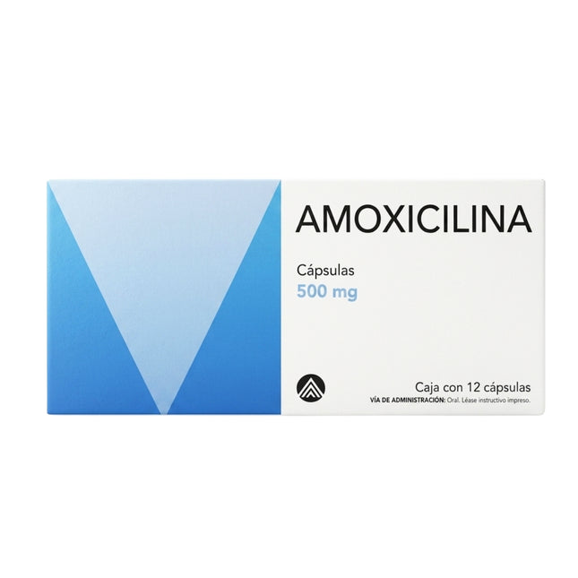 Amoxicilina 500 mg Caja con 12 Cápsulas
