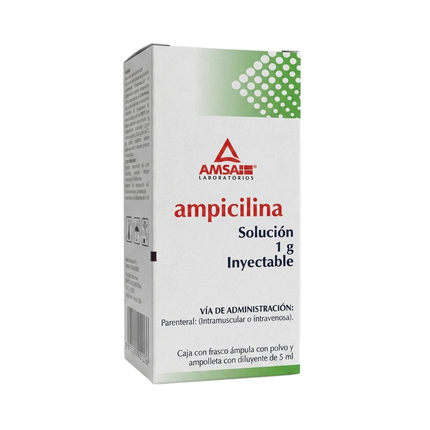 Ampicilina 1 g Frasco con Solución Inyectable