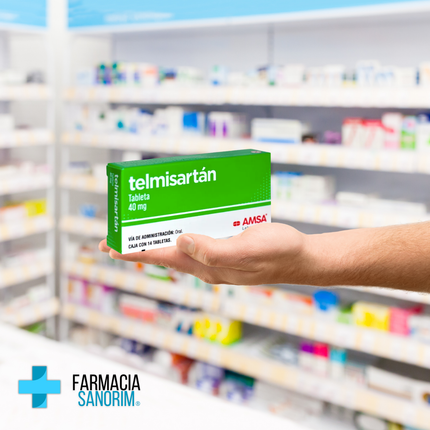 Telmisartán 40 mg Caja con 14 Tabletas Amsa
