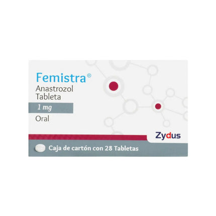 Femistra (Anastrazol) 1 mg Caja con 28 Tabletas | Zydus Laboratorio