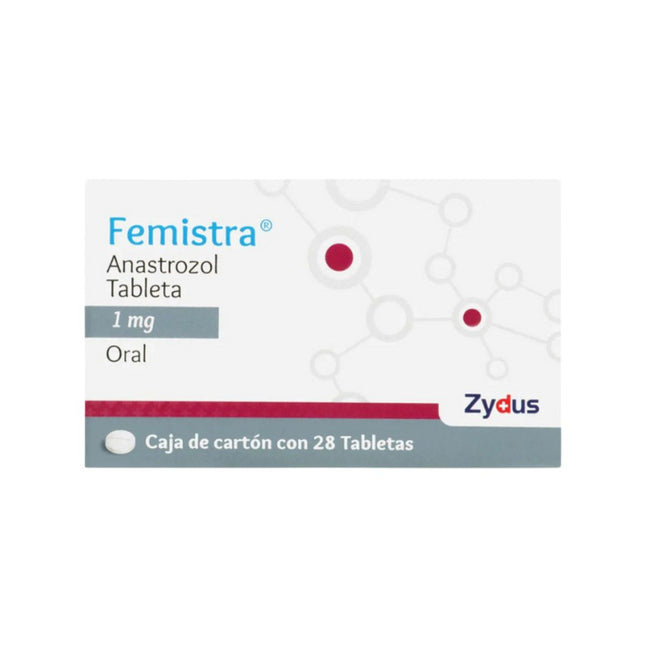 Femistra (Anastrazol) 1 mg Caja con 28 Tabletas | Zydus Laboratorio