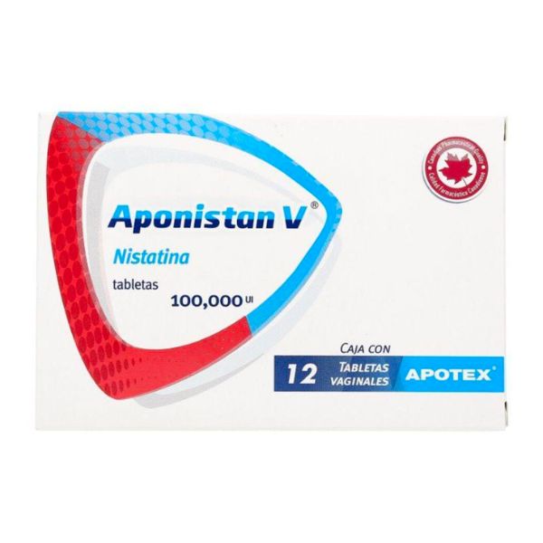 Aponistan V (Nistatina) Tabletas 100,000 Ui 12 Tabletas Vaginales