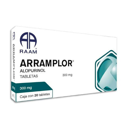 Arramplor (Alopurinol) 300 mg Caja con 20 Tabletas