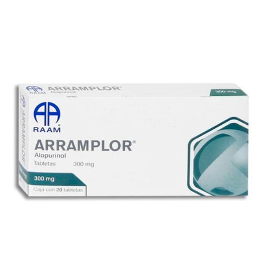 Arramplor (Alopurinol) 300 mg Caja con 20 Tabletas