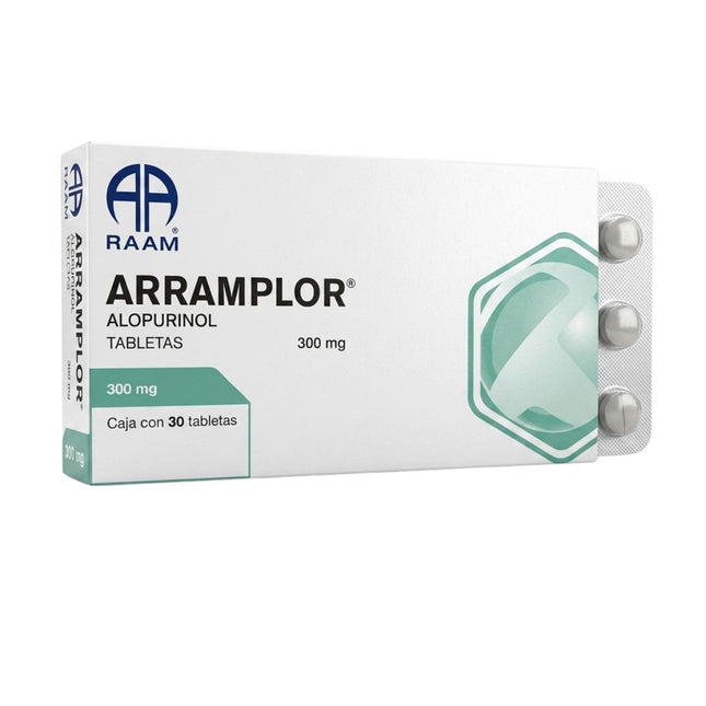 Arramplor (Alopurinol) 300 mg Caja  con 30 Tabletas