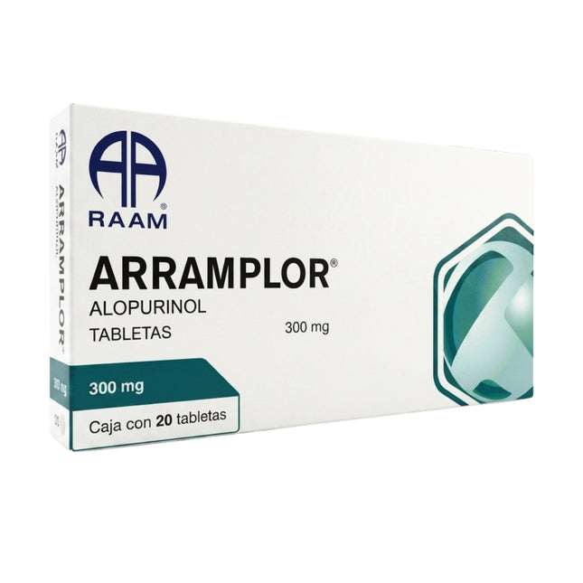 Arramplor (Alopurinol) 300 mg Caja con 20 Tabletas