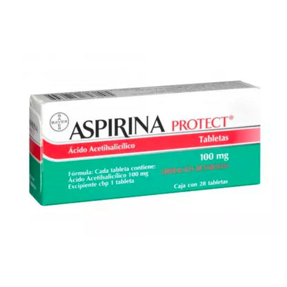 Aspirina Protec 100 mg Caja con 28 Tabletas